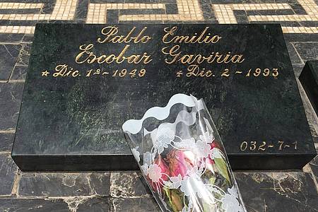 Das Grab von Drogenboss Pablo Escobar in Medellín.