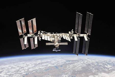 Die Internationale Raumstation im Weltraum.